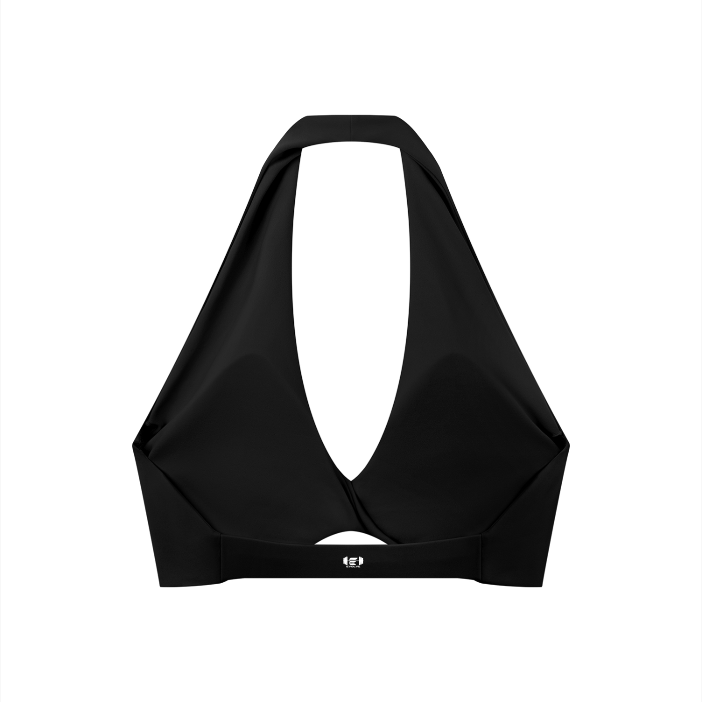 Dark Pleated Halter Sports Bra