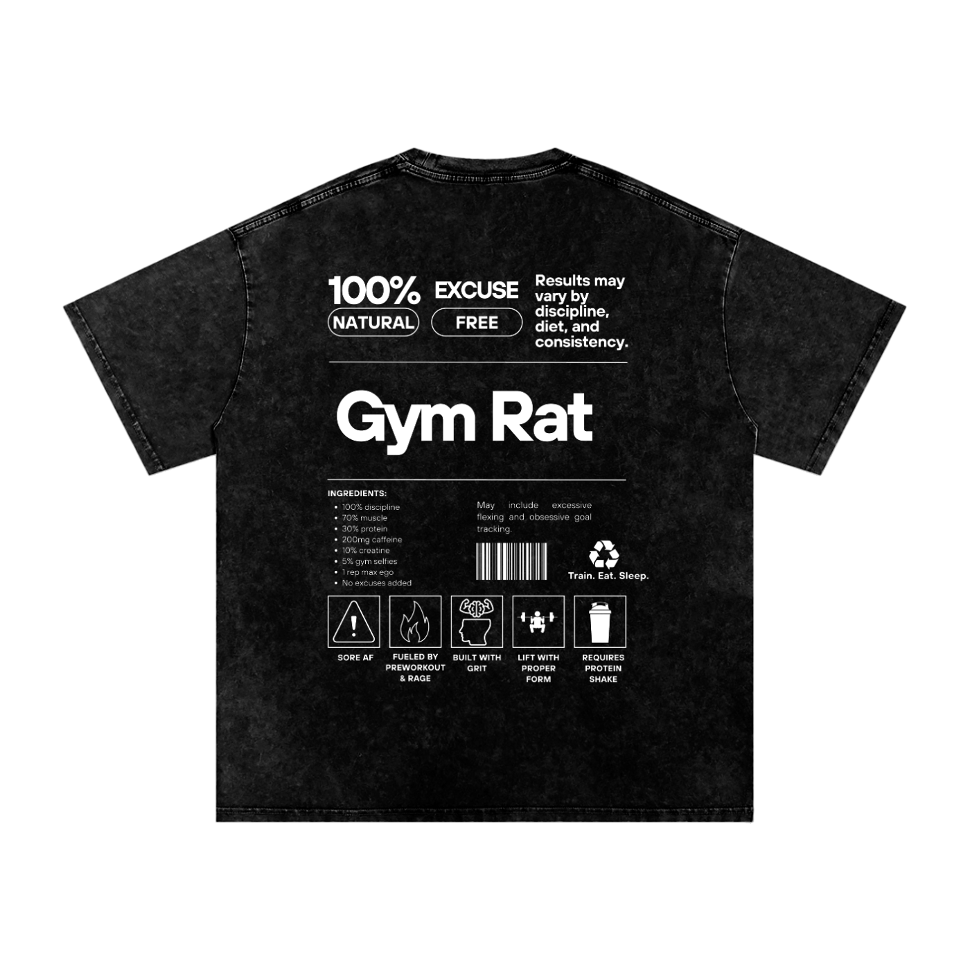 Gym Rat Washed Black Tee