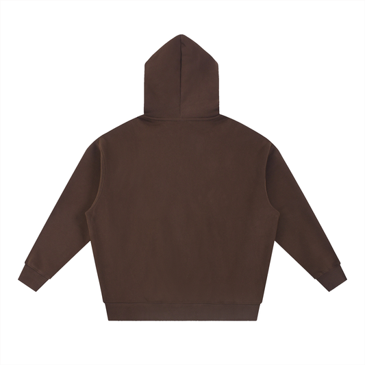 Sweat à capuche en molleton oversize coupe carrée Evolve Essential marron