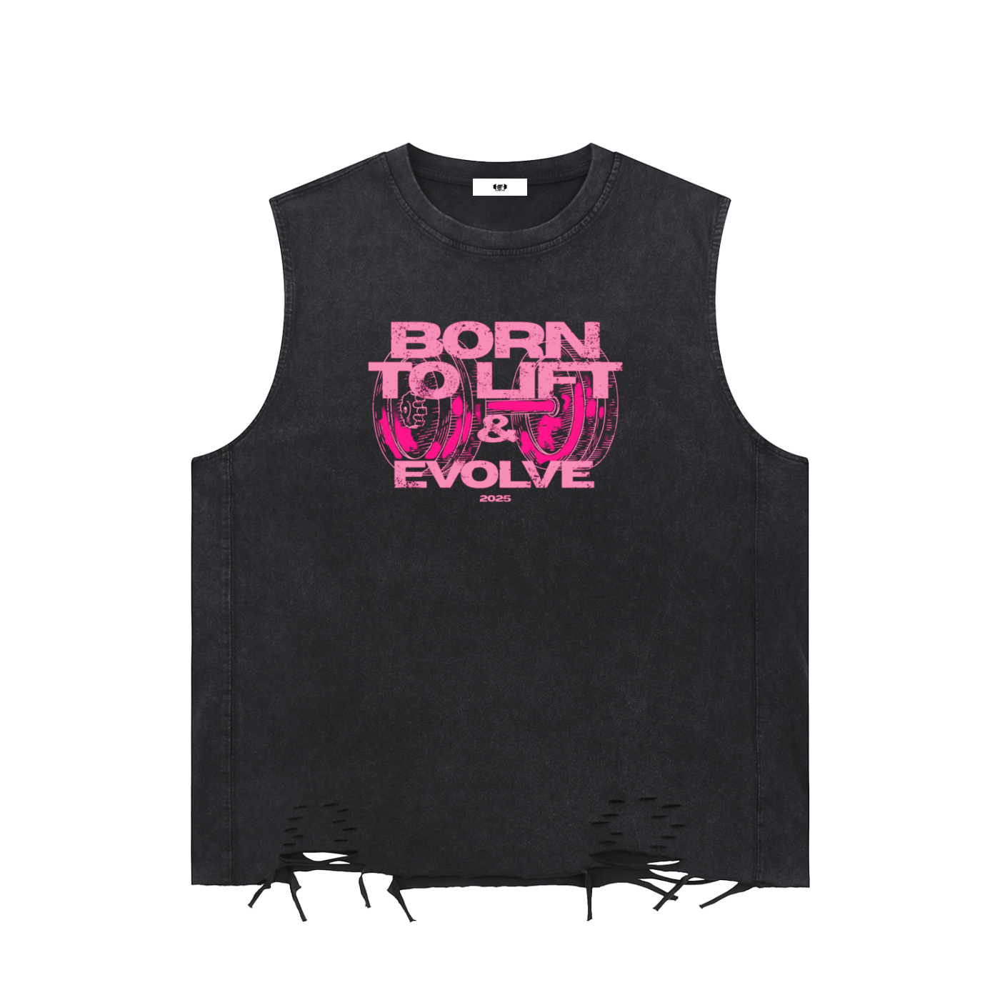 BORN TO LIFT PINK MUSCLE TEE