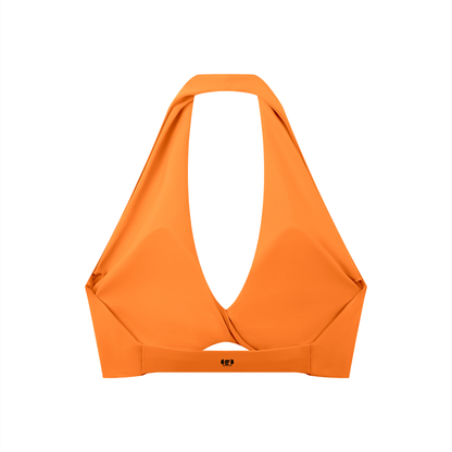Pleated Color Halter Sports Bra