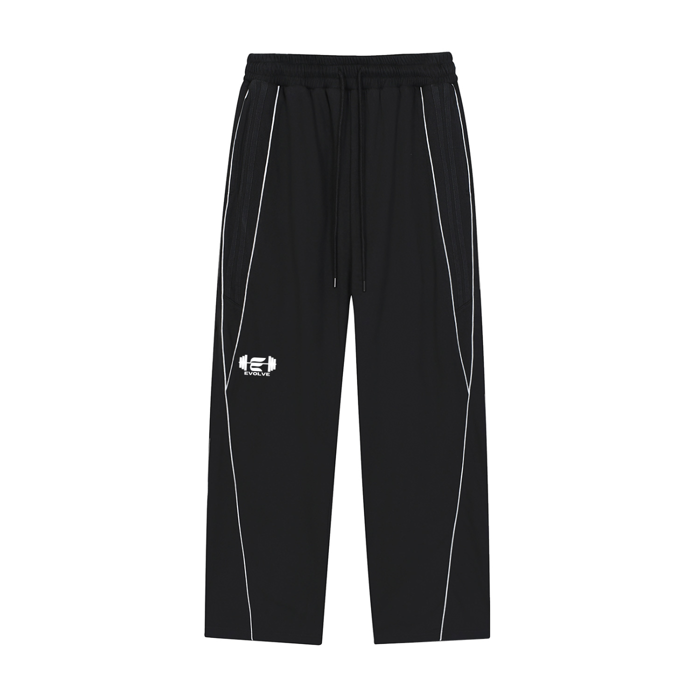 Reflective Striped Straight-Leg Sweats