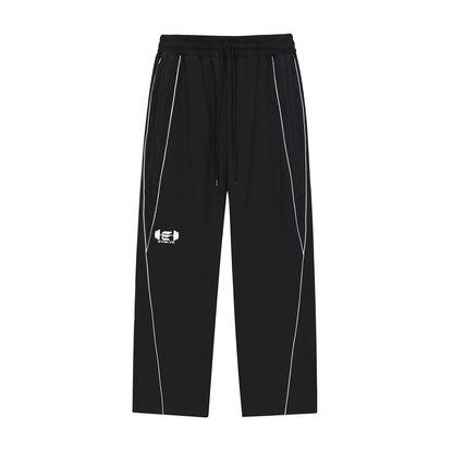 Reflective Striped Straight-Leg Sweats
