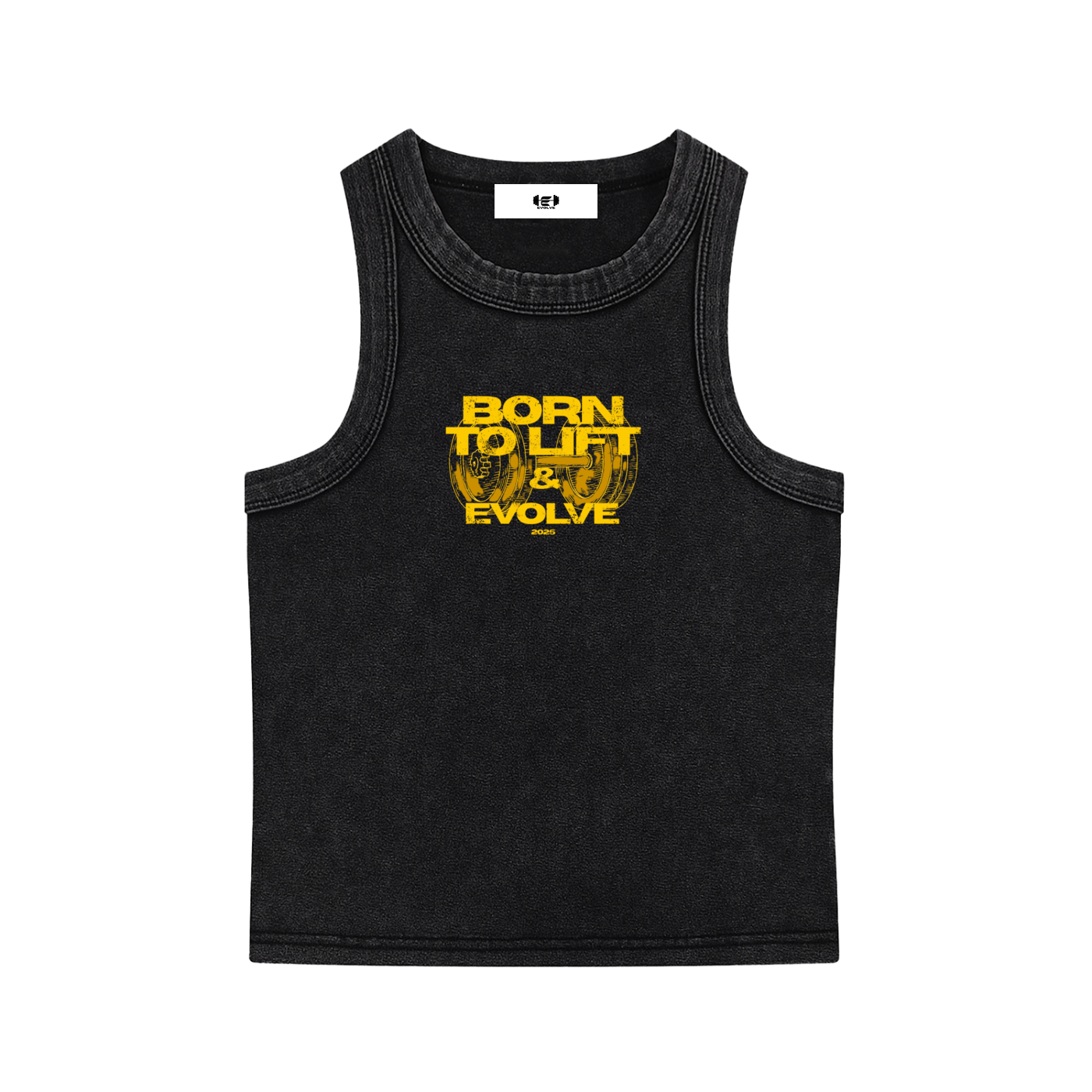YELLOW BORN TO LIFT WOMENS TANK TOP