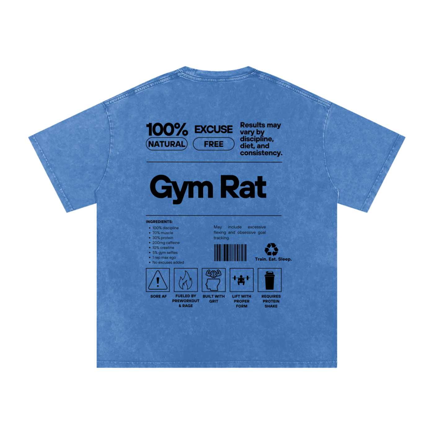 Gym Rat Washed Blue Tee