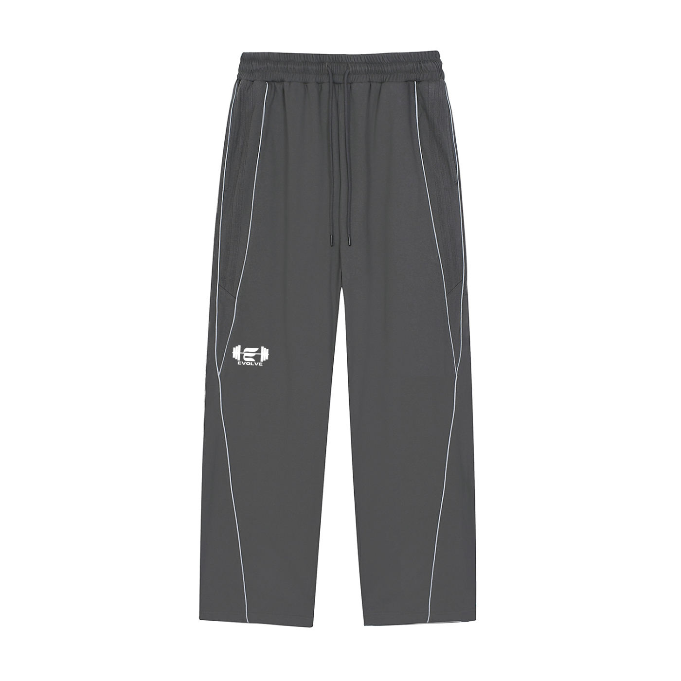 Reflective Striped Straight-Leg Sweats