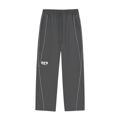 Reflective Striped Straight-Leg Sweats