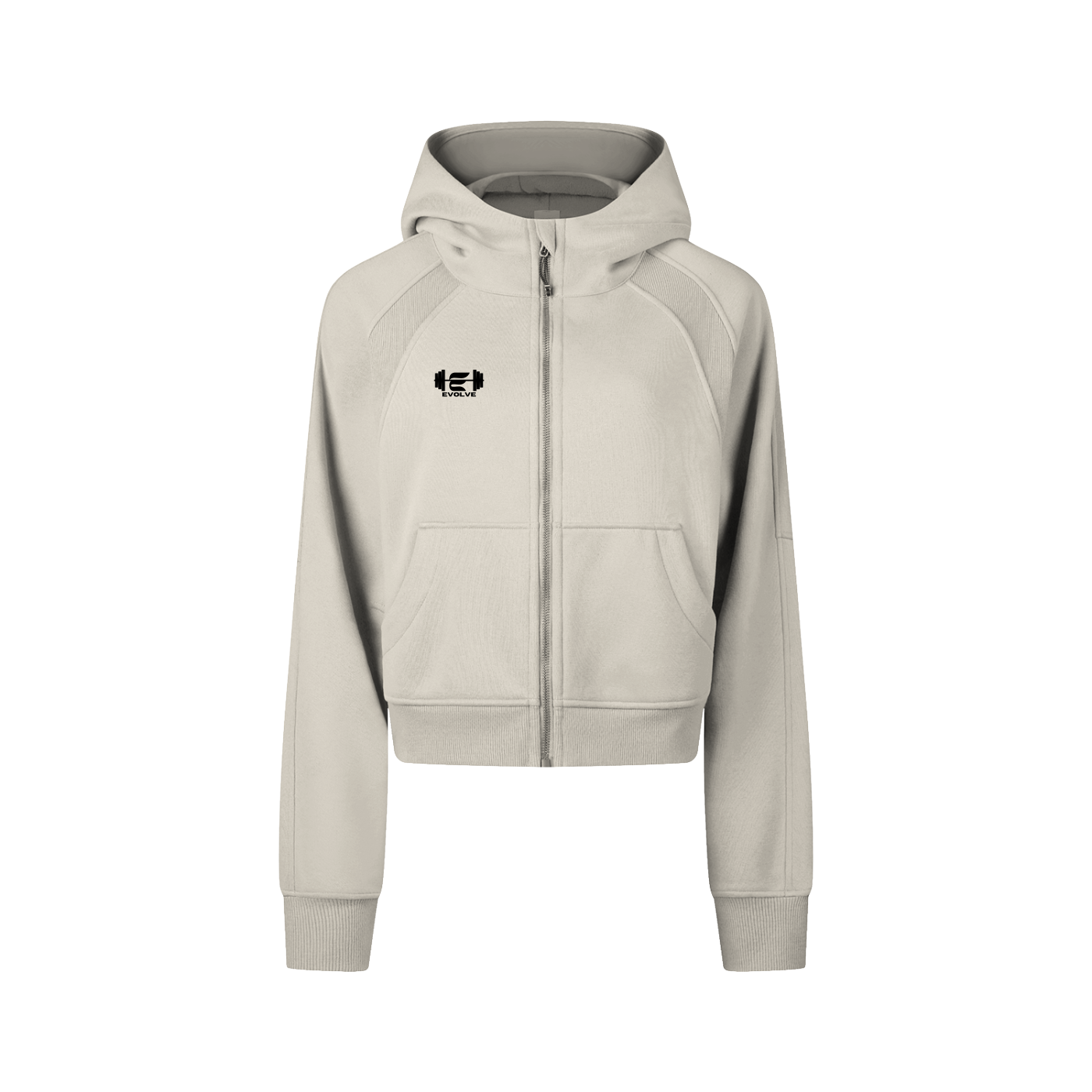 Evolve Daily Cropped Zip Hoodie - Dark Lettered Edition