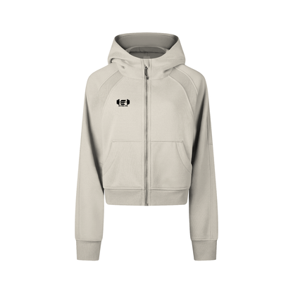 Women's Evolve Daily Cropped Zip Hoodie - Dark Lettered Edition