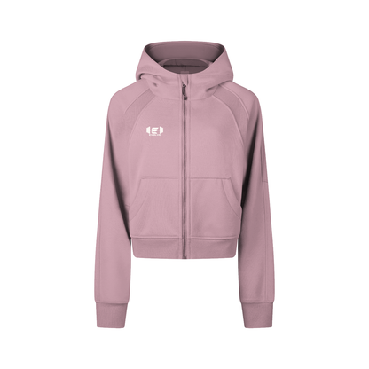 Women's Evolve Daily Cropped Zip Hoodie - White Lettered Edition