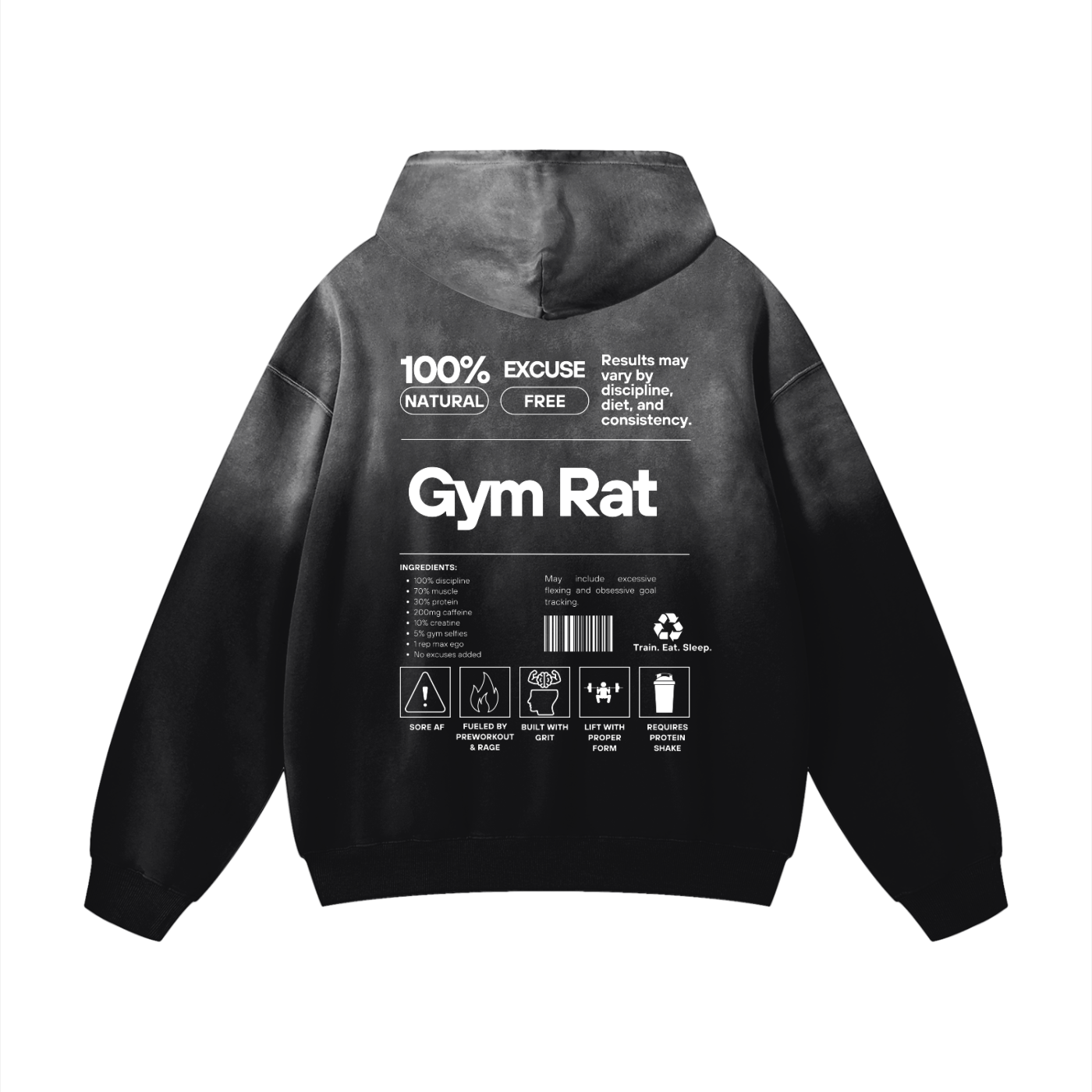 Black Gym Rat Hoodie