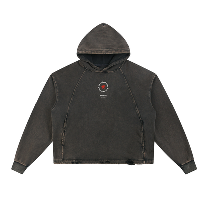 Vintage Frayed-Hem Evolve or Repeat Hoodie