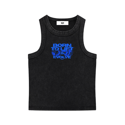 BLUE BORN TO LIFT WOMENS TANK TOP