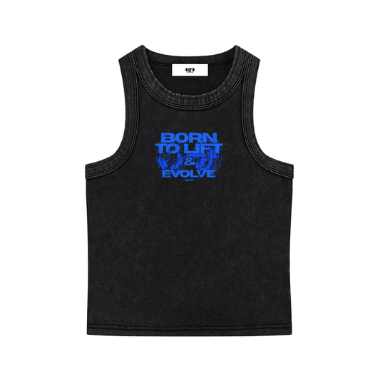BLUE BORN TO LIFT WOMENS TANK TOP