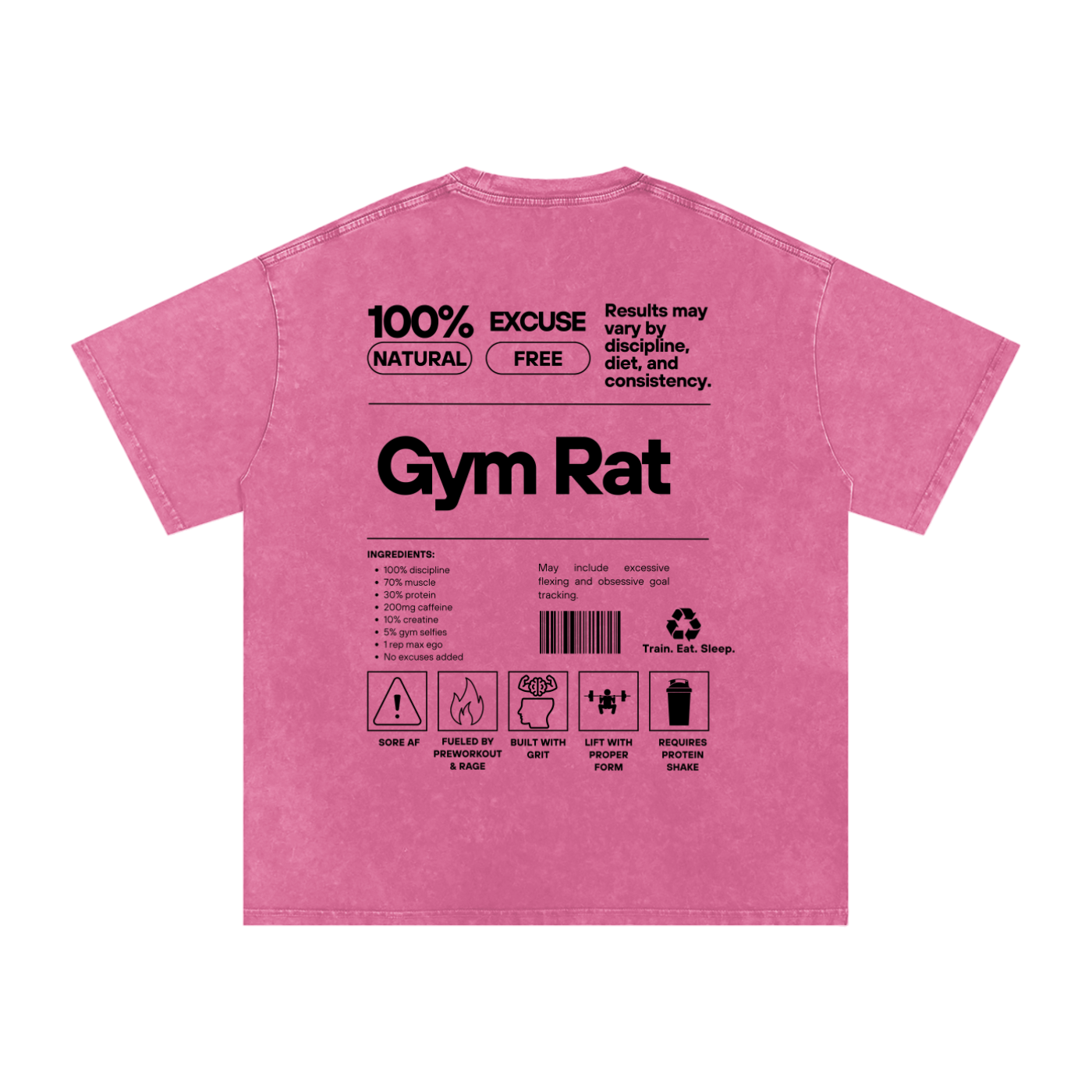 Gym Rat Pink Washed Tee