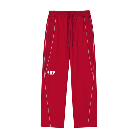Reflective Striped Straight-Leg Sweats