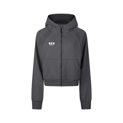 Women's Evolve Daily Cropped Zip Hoodie - White Lettered Edition