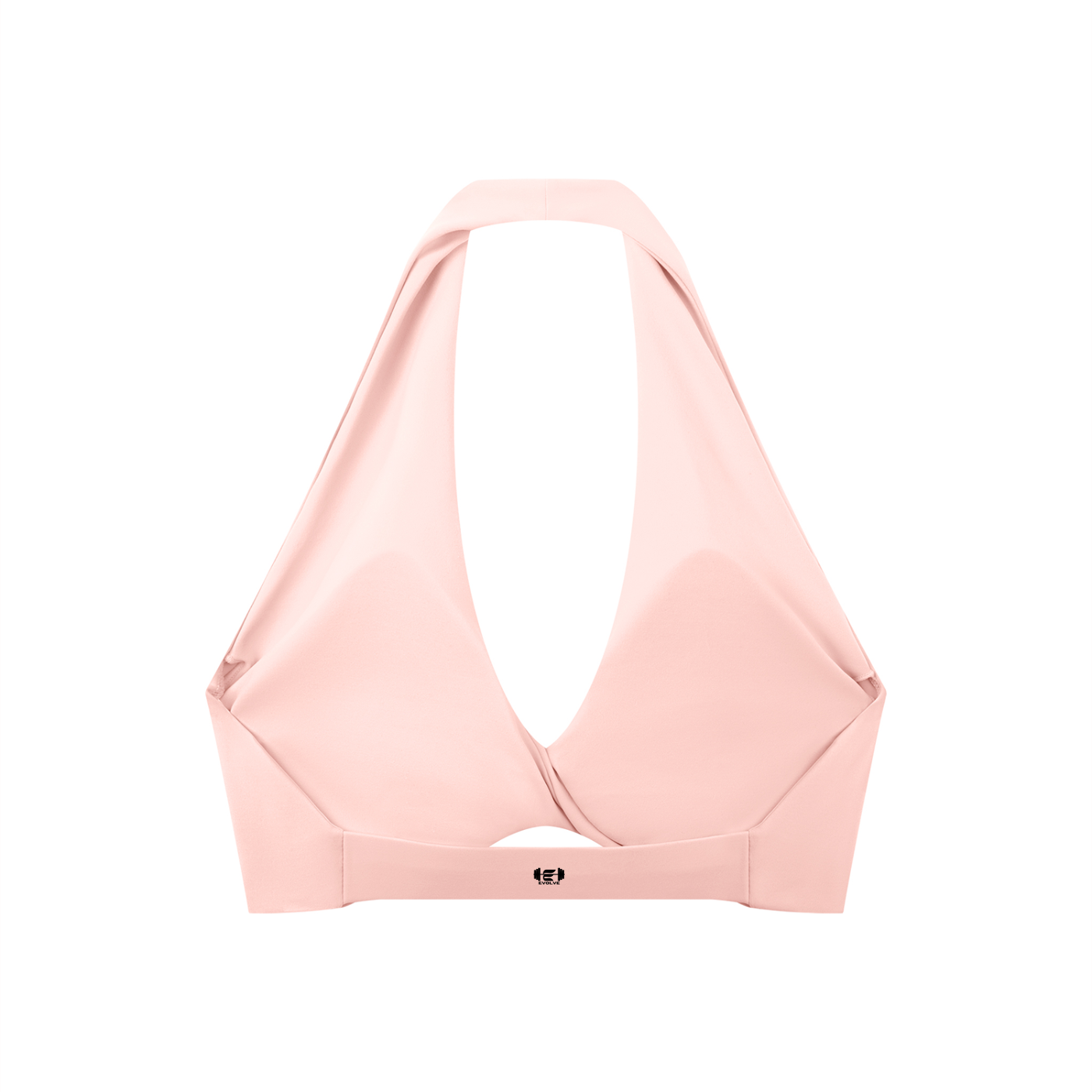 Pleated Color Halter Sports Bra