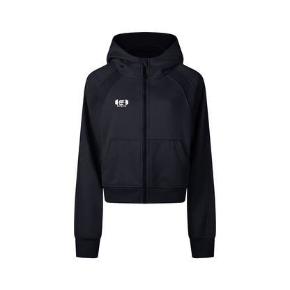 Women's Evolve Daily Cropped Zip Hoodie - White Lettered Edition