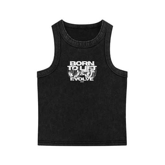 WHITE BORN TO LIFT WOMEN’S TANK TOP