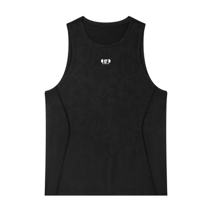 Men's Black Jacquard Performance Tank Top