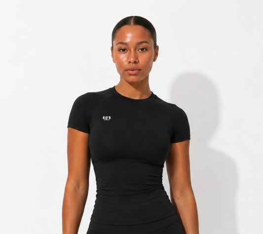 Black Seamless Women's Activewear Top