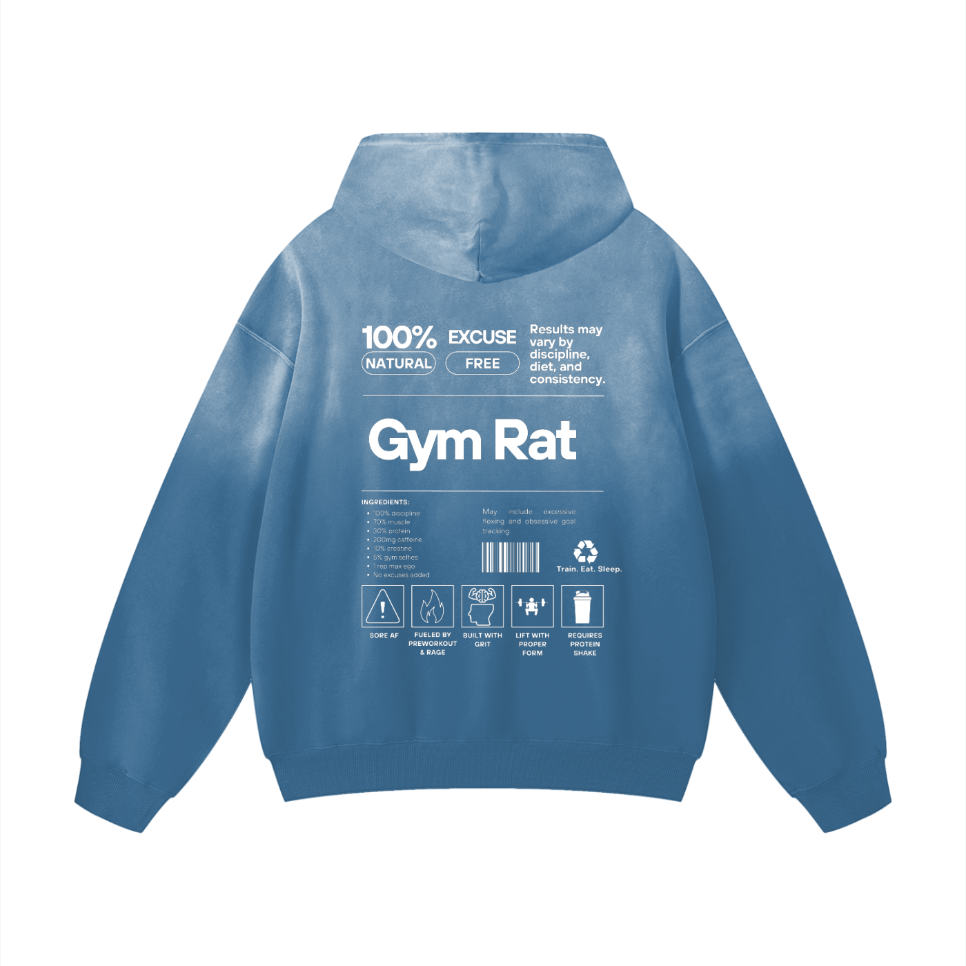 Blue Gym Rat Hoodie