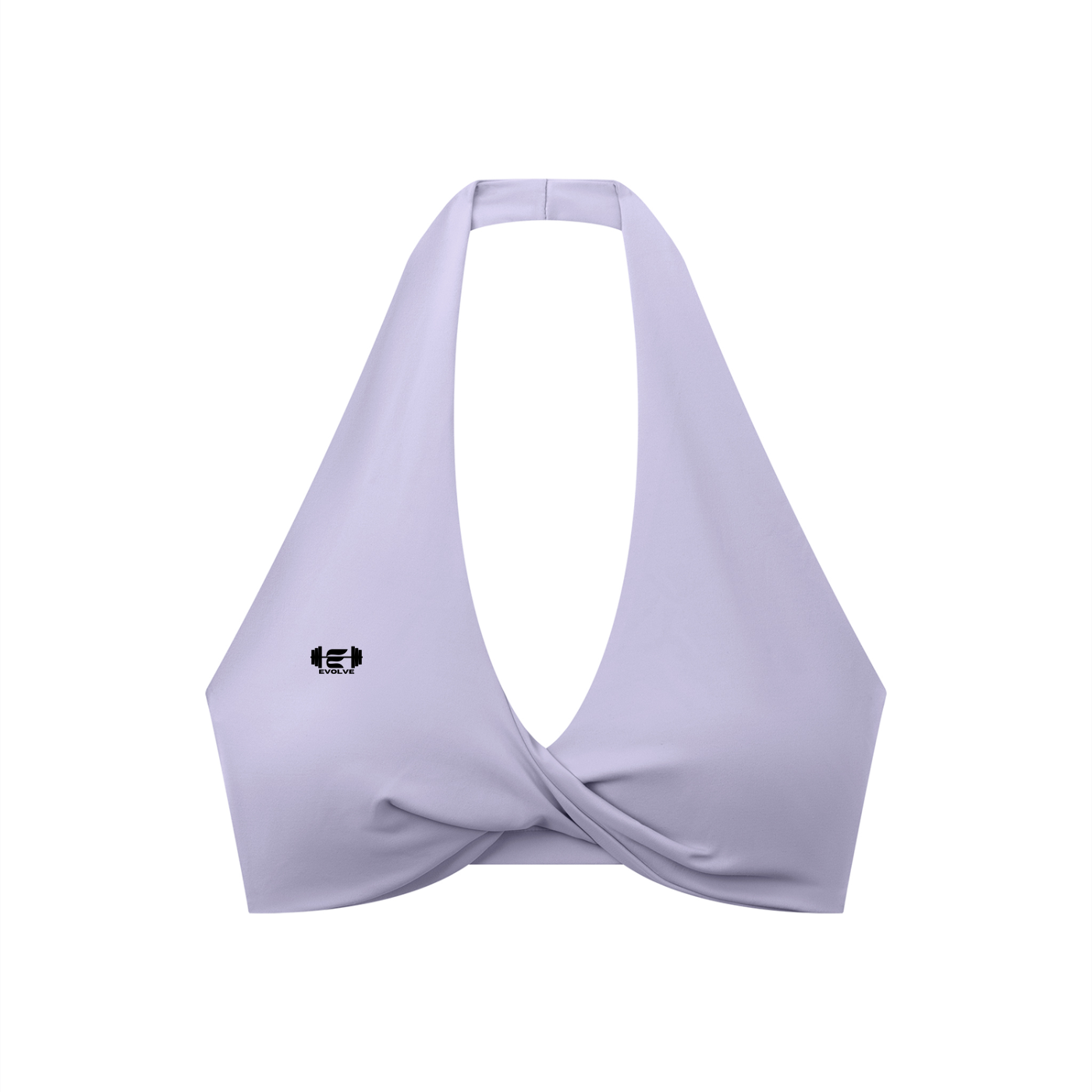 Pleated Color Halter Sports Bra