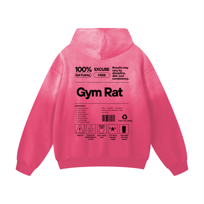 Sweat à capuche rose "Gym Rat"