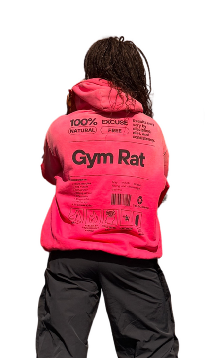 Sweat à capuche rose "Gym Rat"