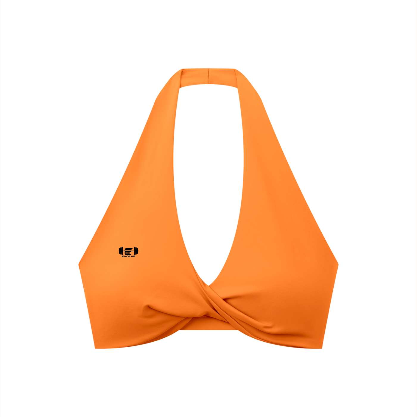 Pleated Color Halter Sports Bra