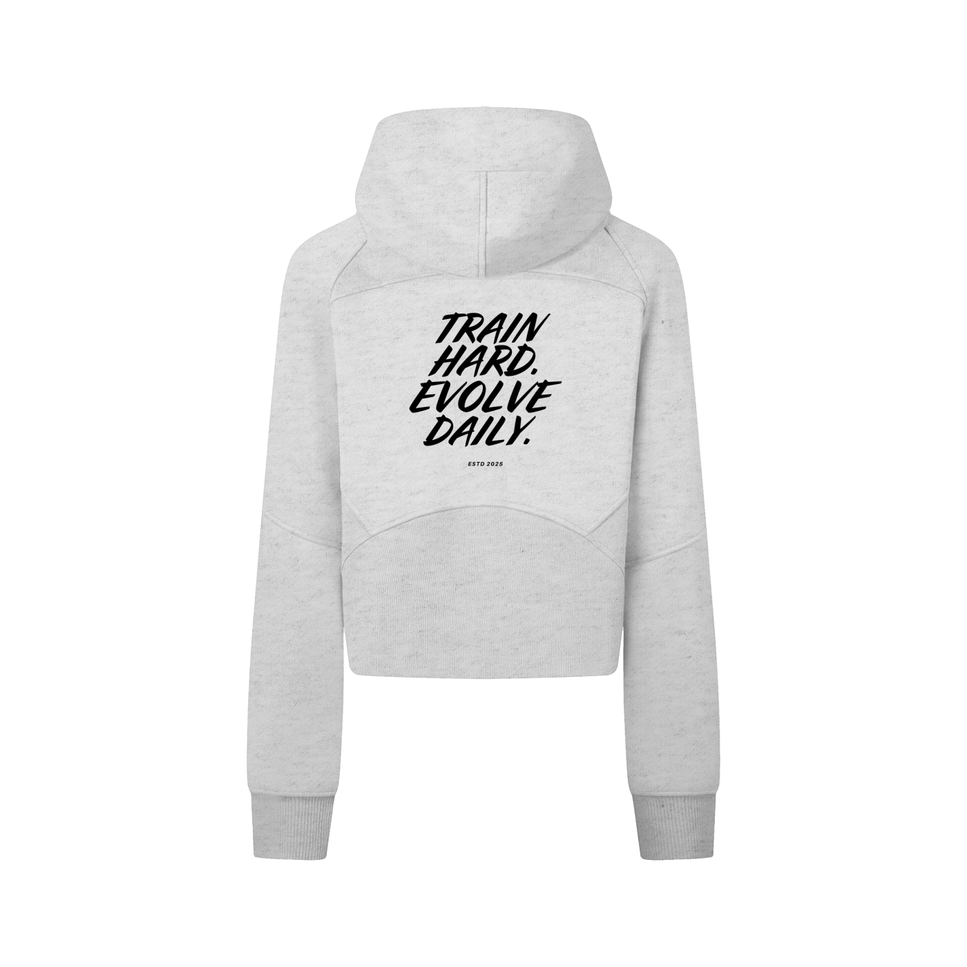 Evolve Daily Cropped Zip Hoodie - Dark Lettered Edition