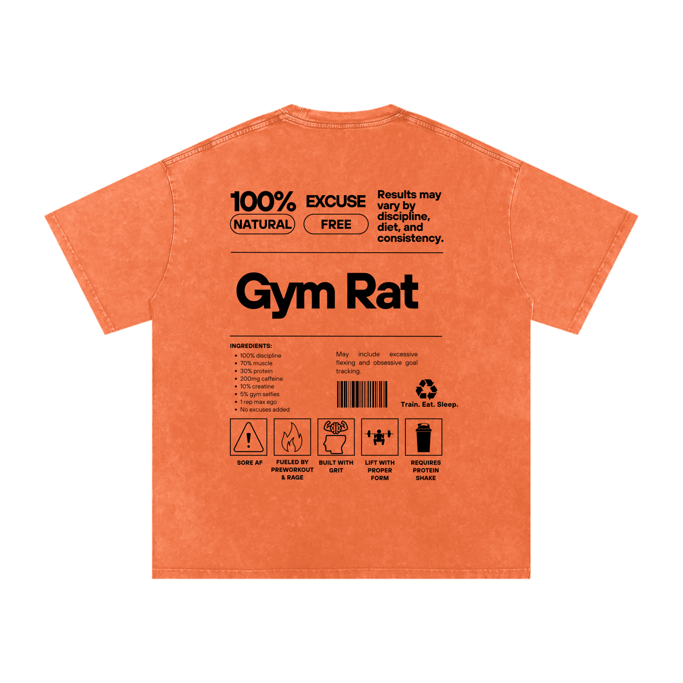 Gym Rat Washed Orange Tee