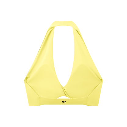 Pleated Color Halter Sports Bra