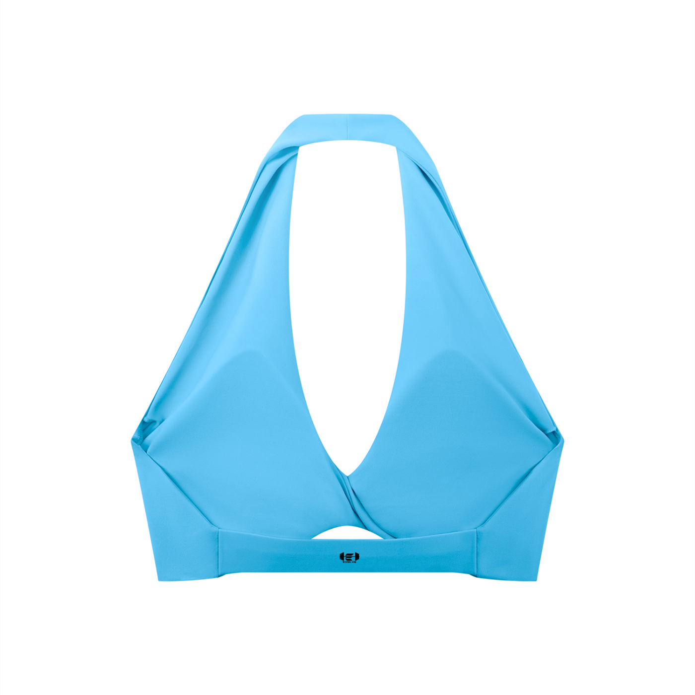 Pleated Color Halter Sports Bra