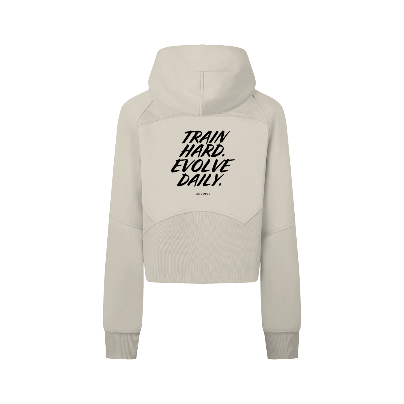 Evolve Daily Cropped Zip Hoodie - Dark Lettered Edition