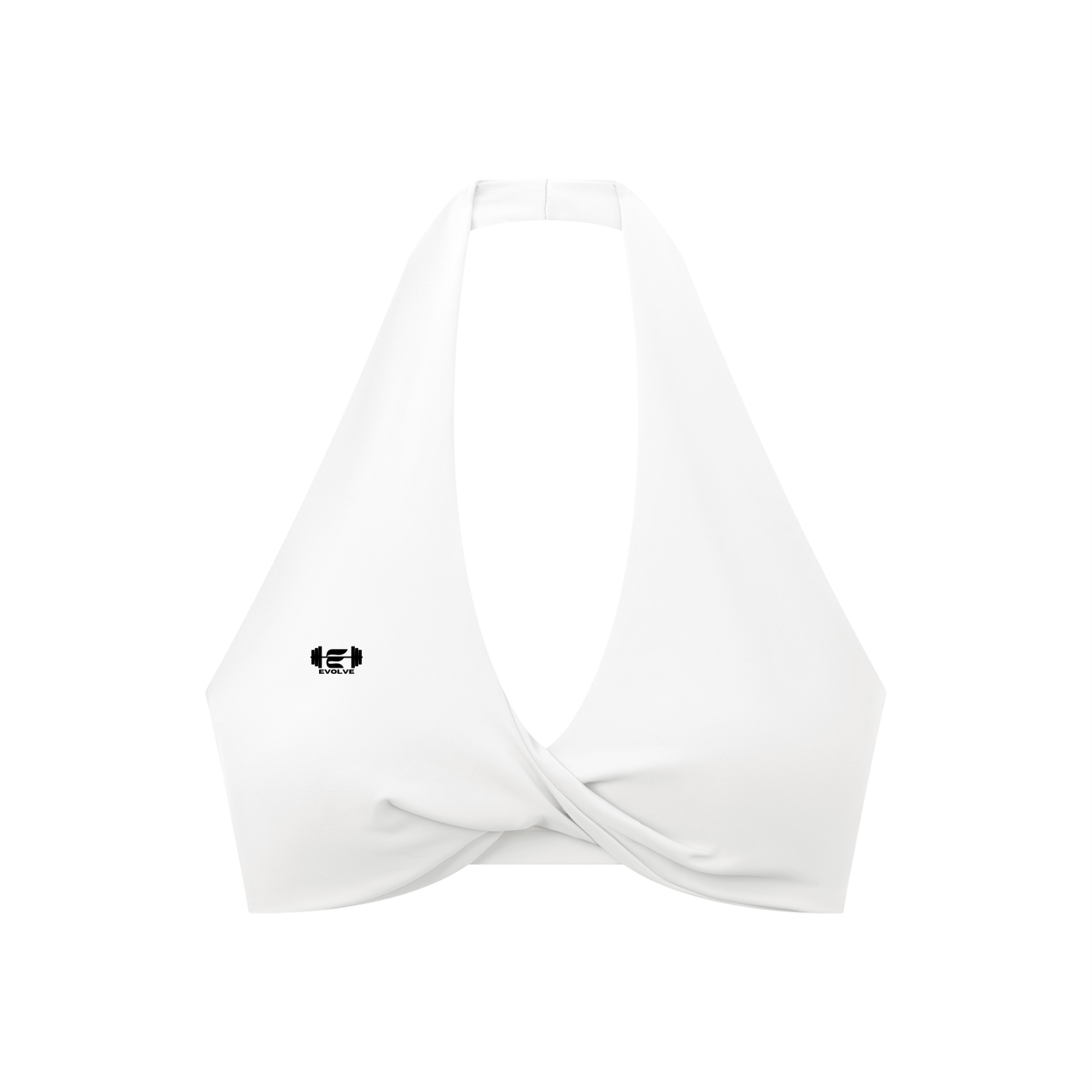 Pleated Color Halter Sports Bra