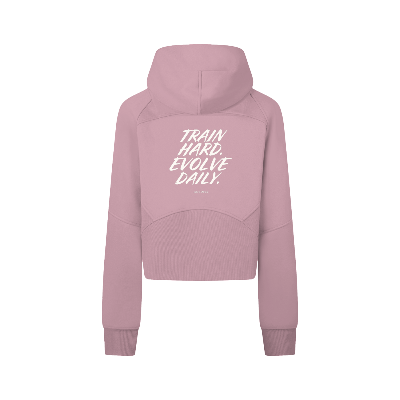 Evolve Daily Cropped Zip Hoodie - White Lettered Edition