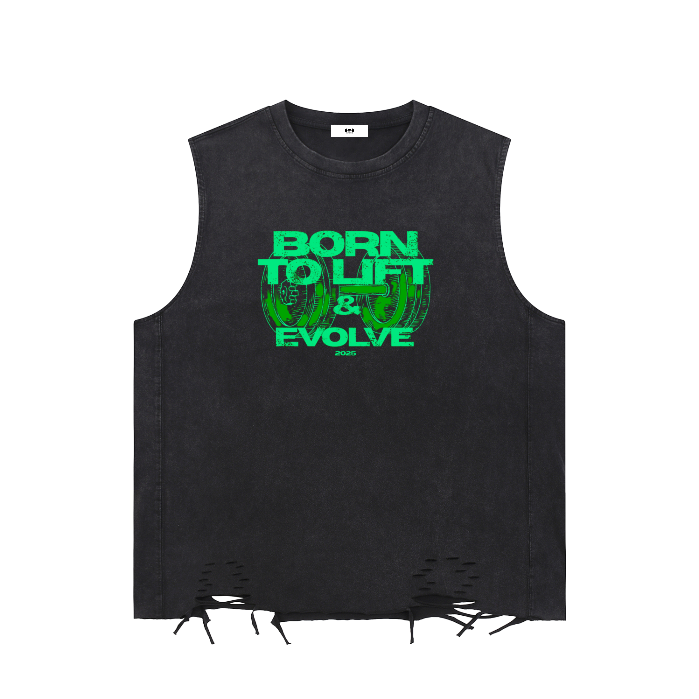 BORN TO LIFT GREEN MUSCLE TEE