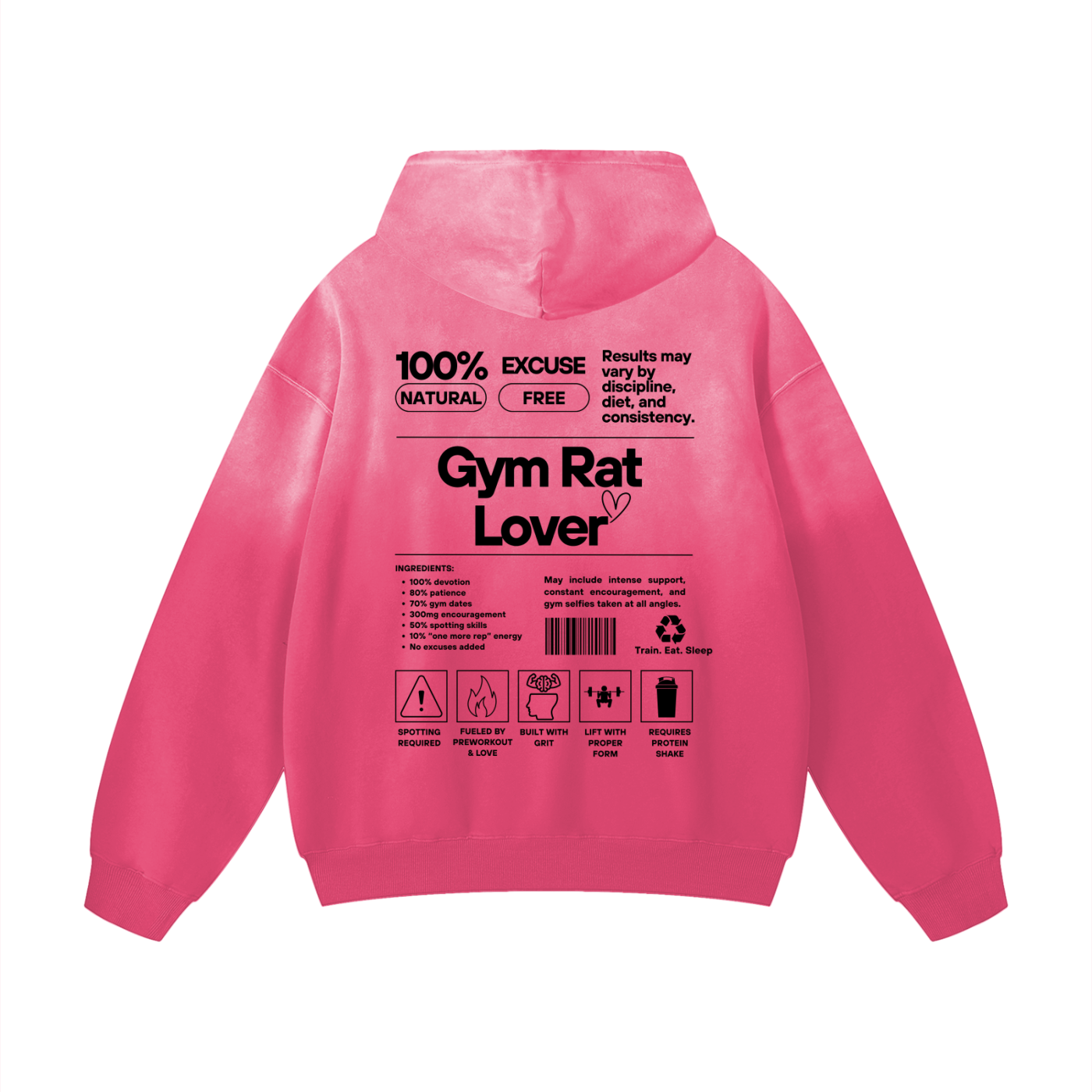 Pink Gym Rat Lover Hoodie