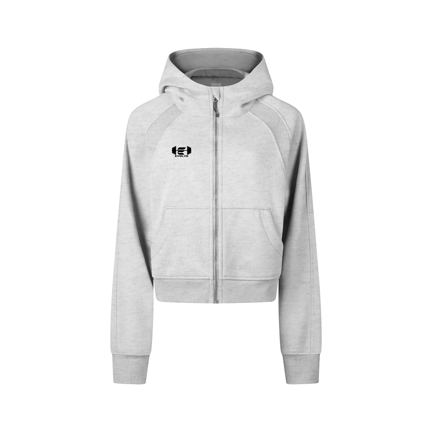 Evolve Daily Cropped Zip Hoodie - Dark Lettered Edition