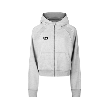 Women's Evolve Daily Cropped Zip Hoodie - Dark Lettered Edition