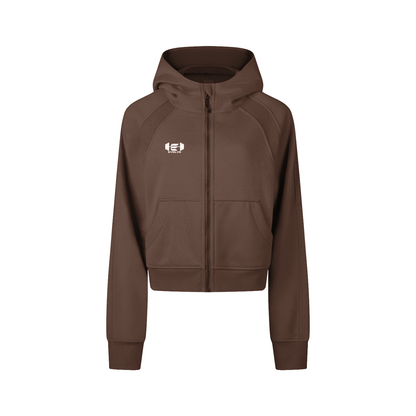 Women's Evolve Daily Cropped Zip Hoodie - White Lettered Edition