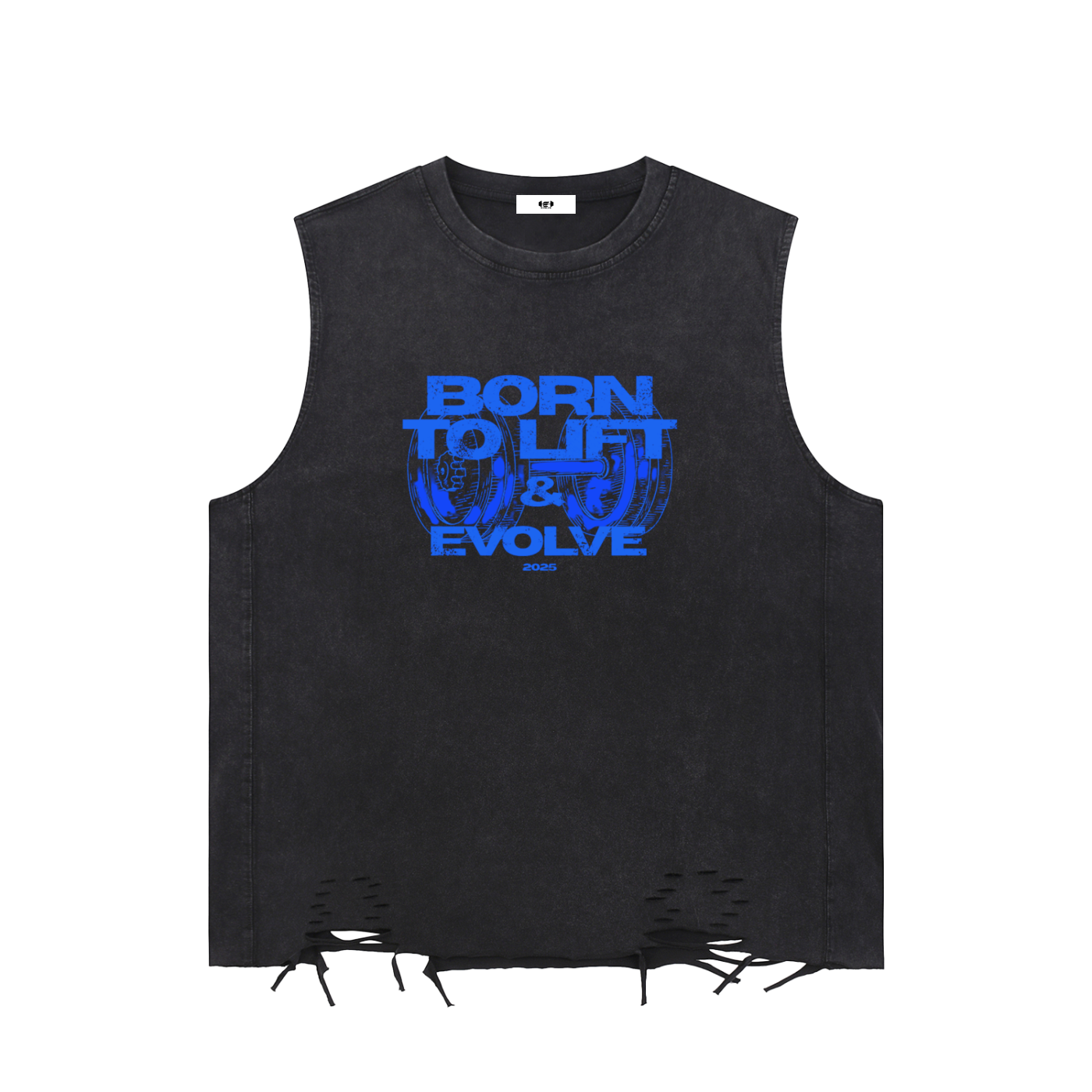 BORN TO LIFT BLUE MUSCLE TEE