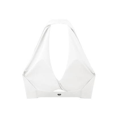 Pleated Color Halter Sports Bra